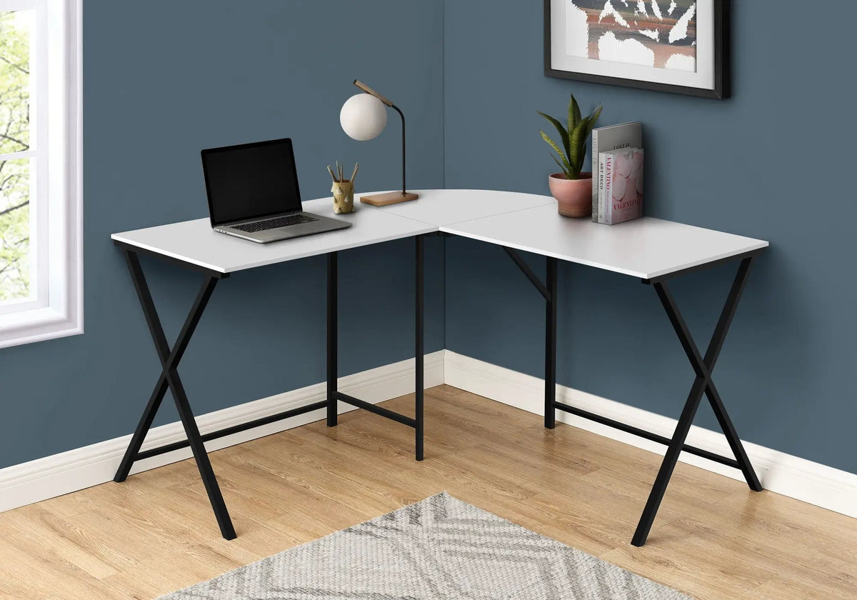 L-Shaped Corner Computer Desk | 55.25 Inch Square | Space-Saving Corner Design | Easy Assembly