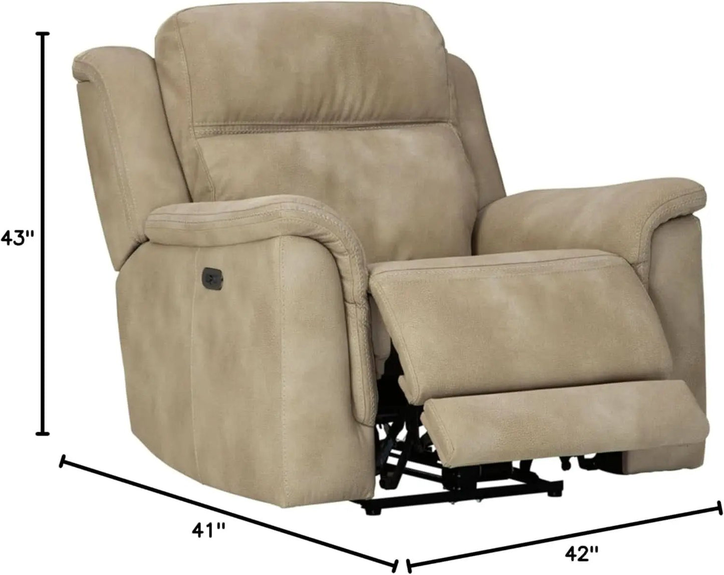 Durapella Power Recliner With Adjustable Headrest Beige from PriceLows™