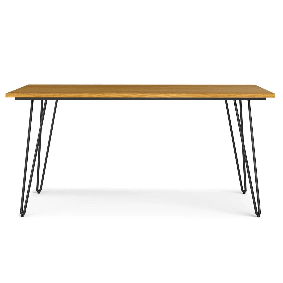 Hunter Dining Table | 66 Inch Width | Solid Mango Wood Top | Hairpin-Style Iron Base
