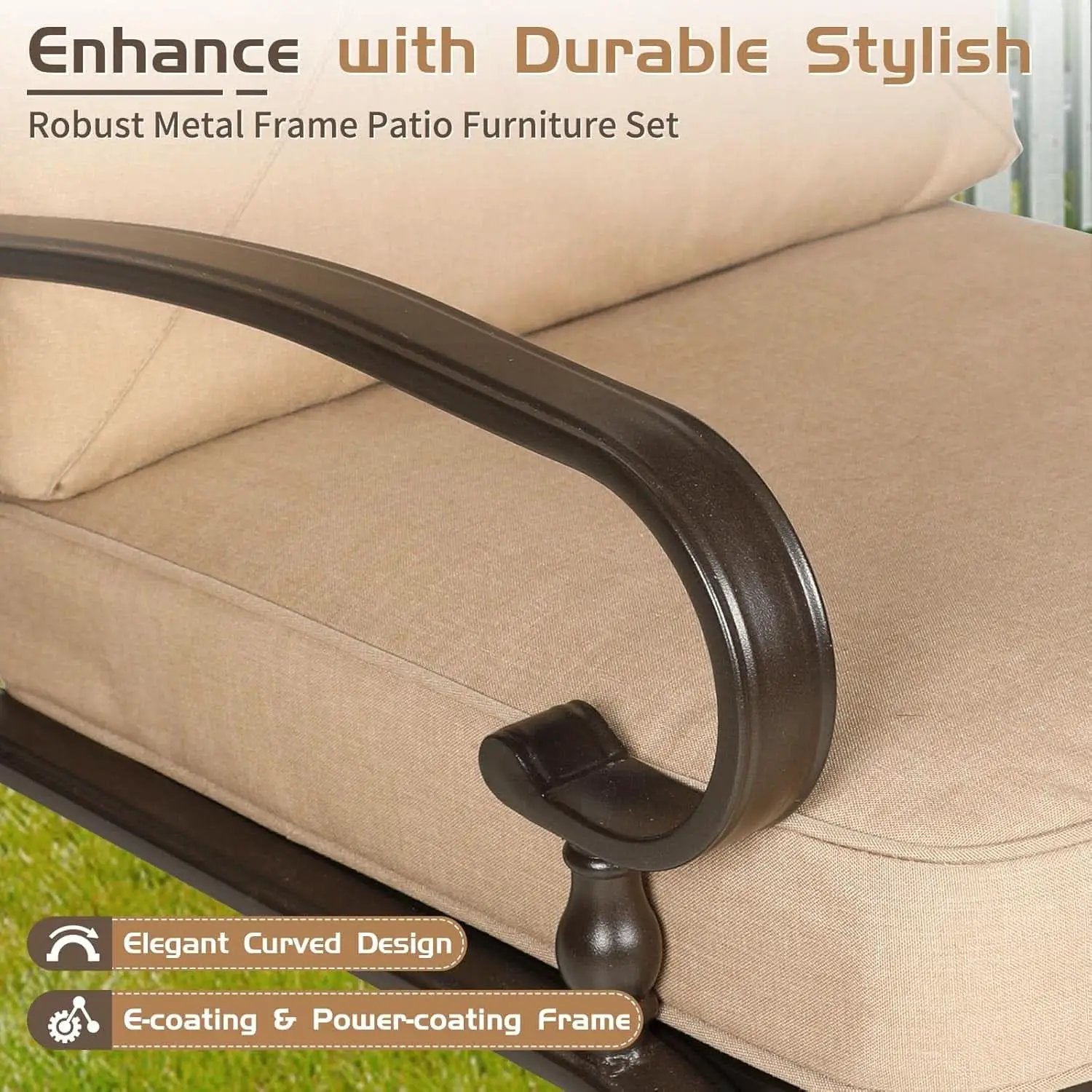 Five Piece Outdoor Metal Patio Furniture Conversation Set from PriceLows™