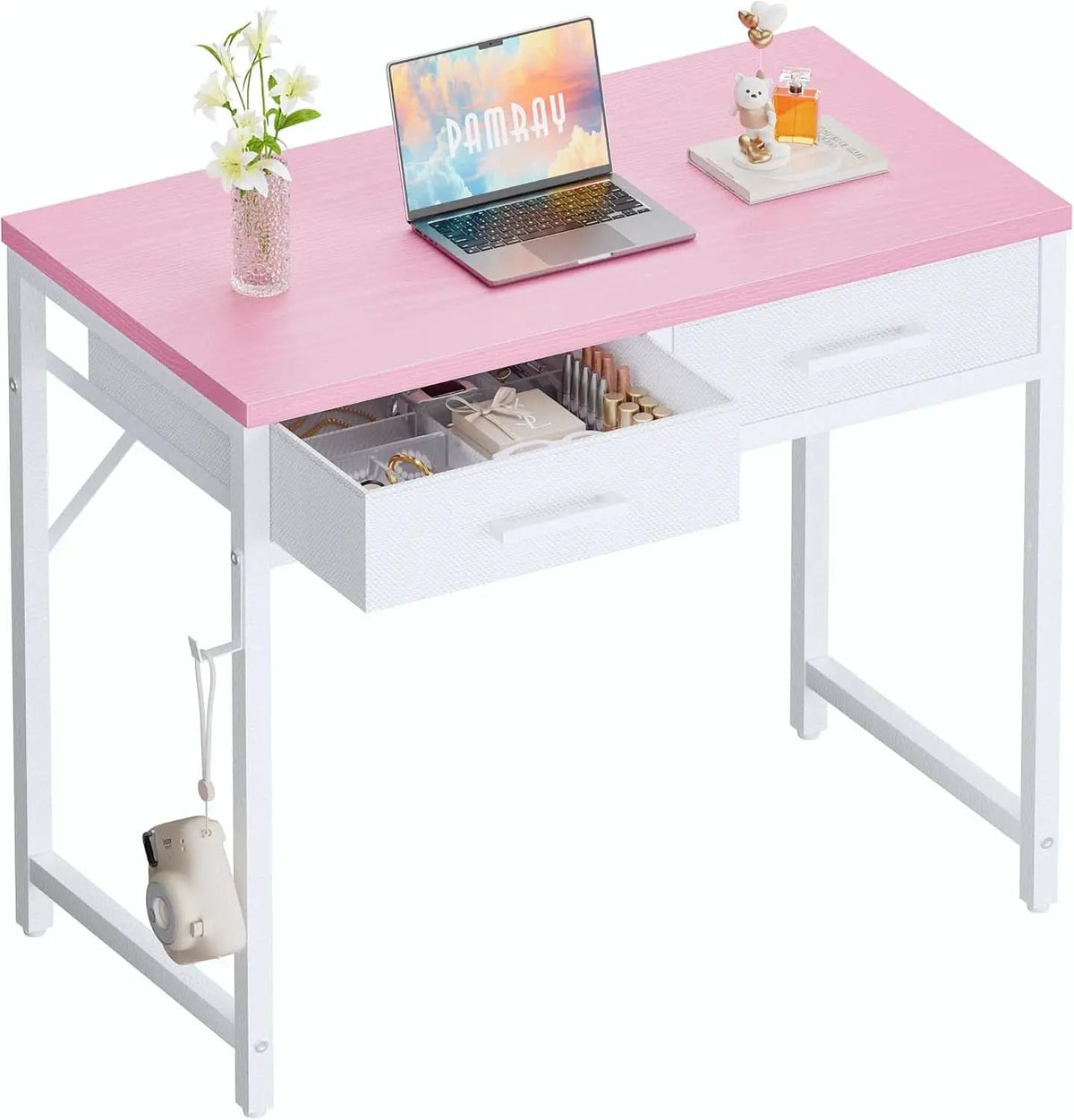 32 Inch Computer Desk With 2 Drawers For Small Spaces from PriceLows™