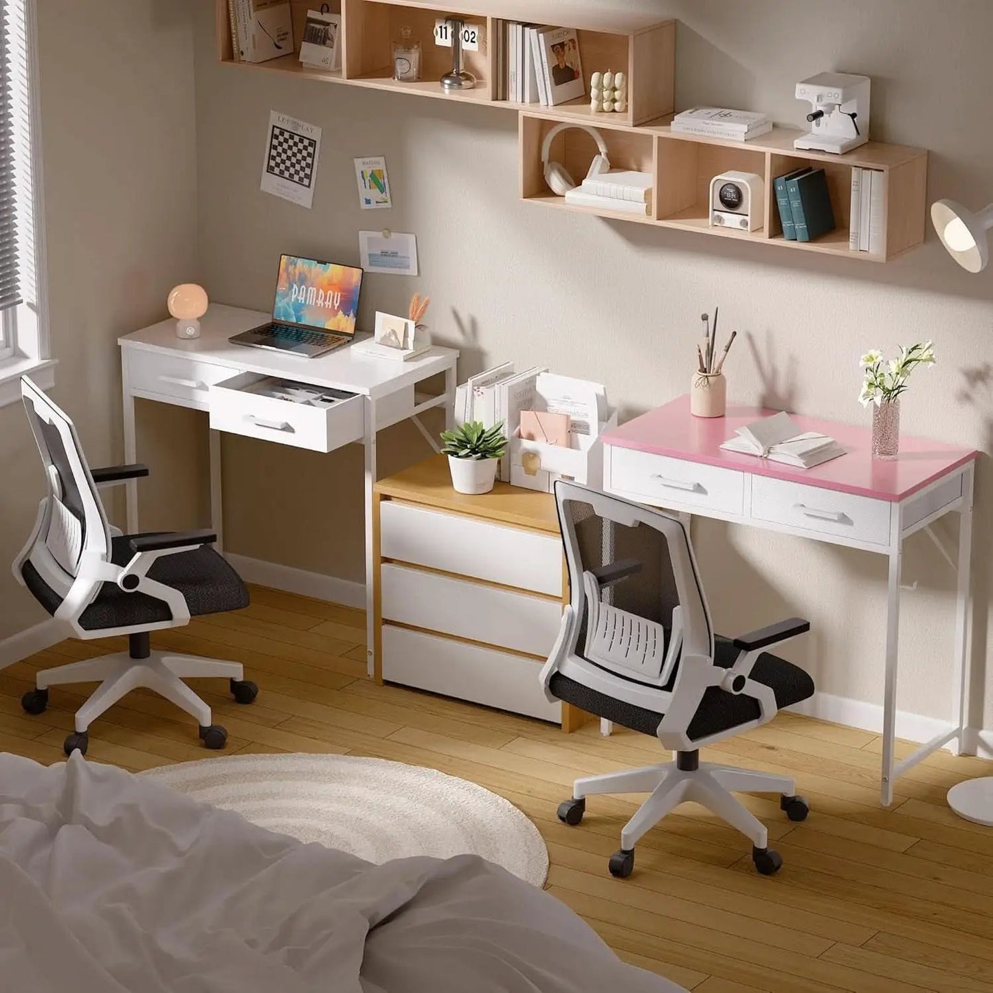 32 Inch Computer Desk With 2 Drawers For Small Spaces from PriceLows™
