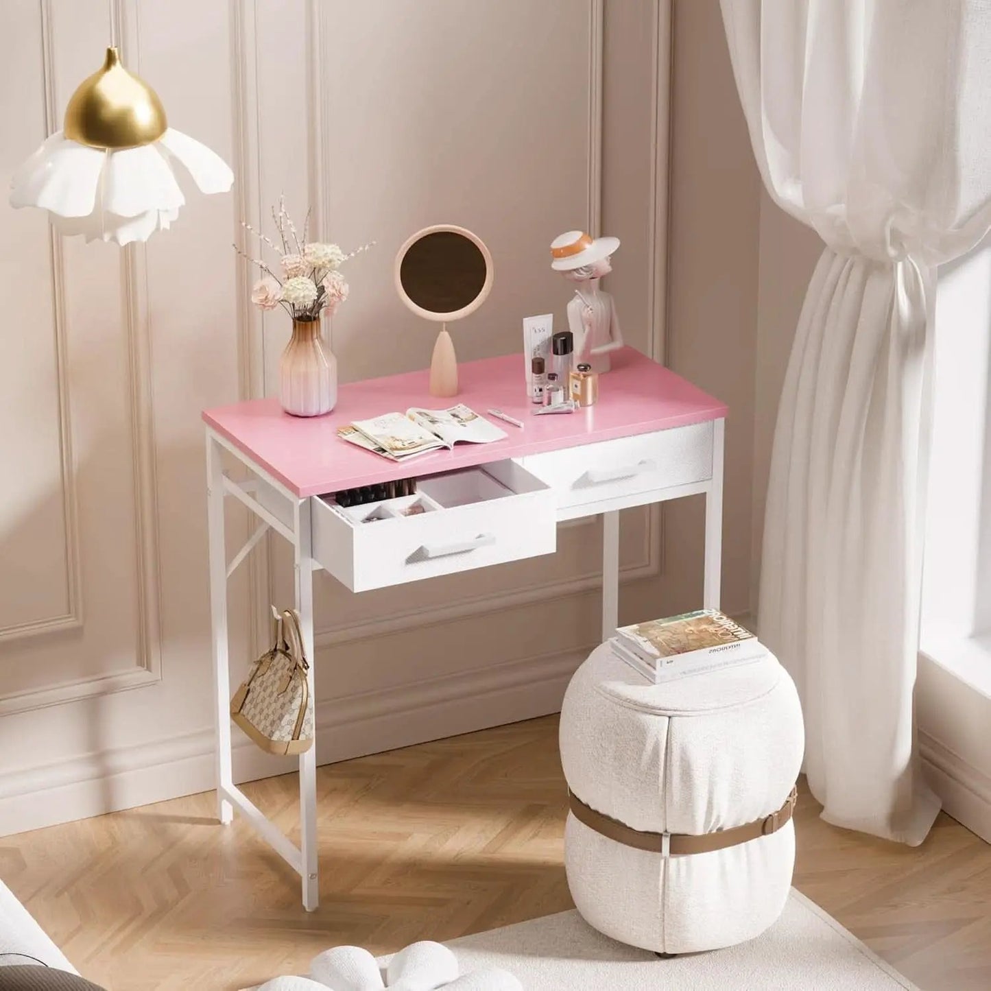 32 Inch Computer Desk With 2 Drawers For Small Spaces from PriceLows™