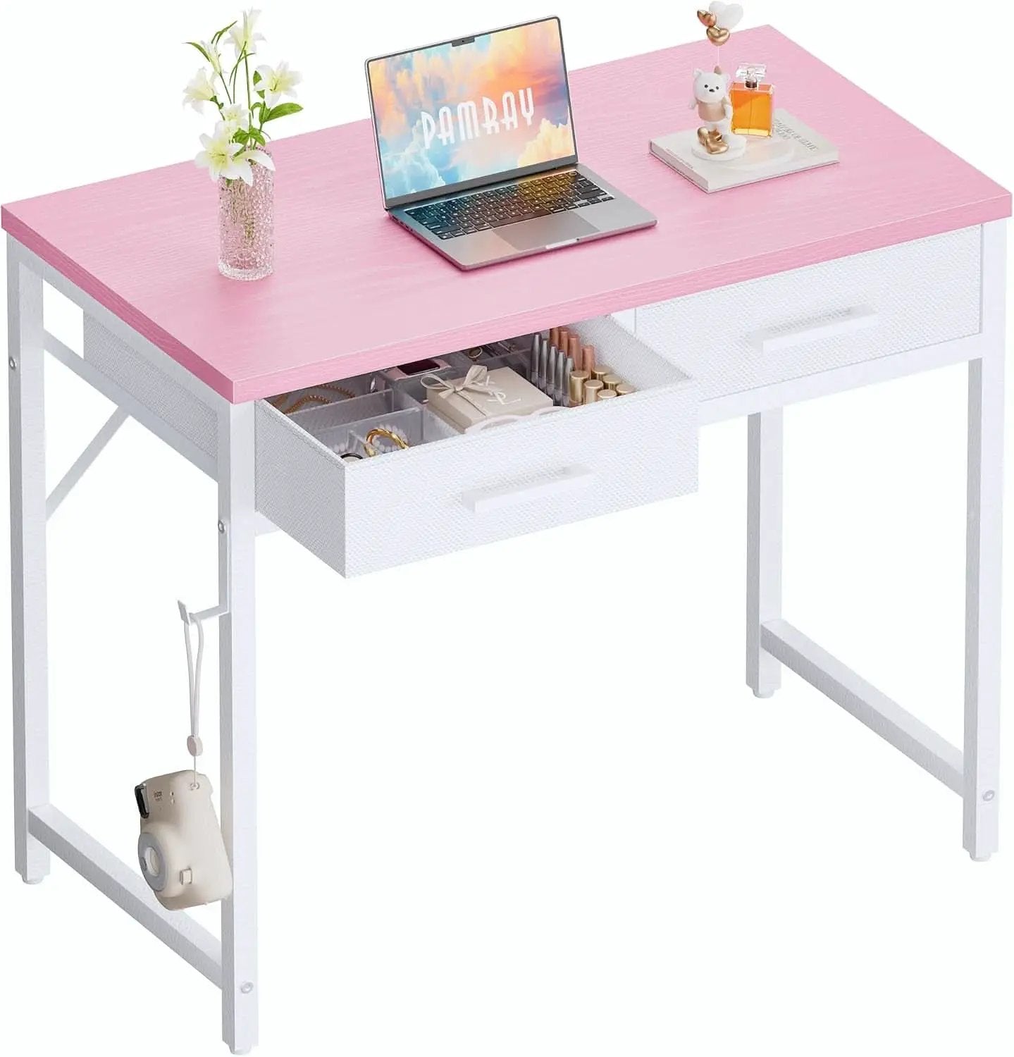 32 Inch Computer Desk With 2 Drawers For Small Spaces from PriceLows™