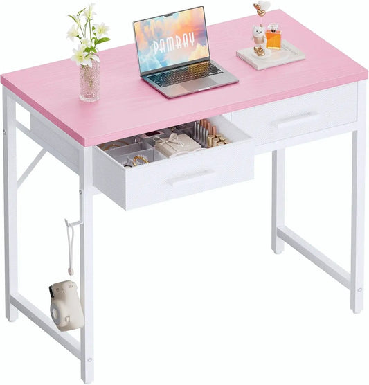 32 Inch Computer Desk With 2 Drawers For Small Spaces from PriceLows™