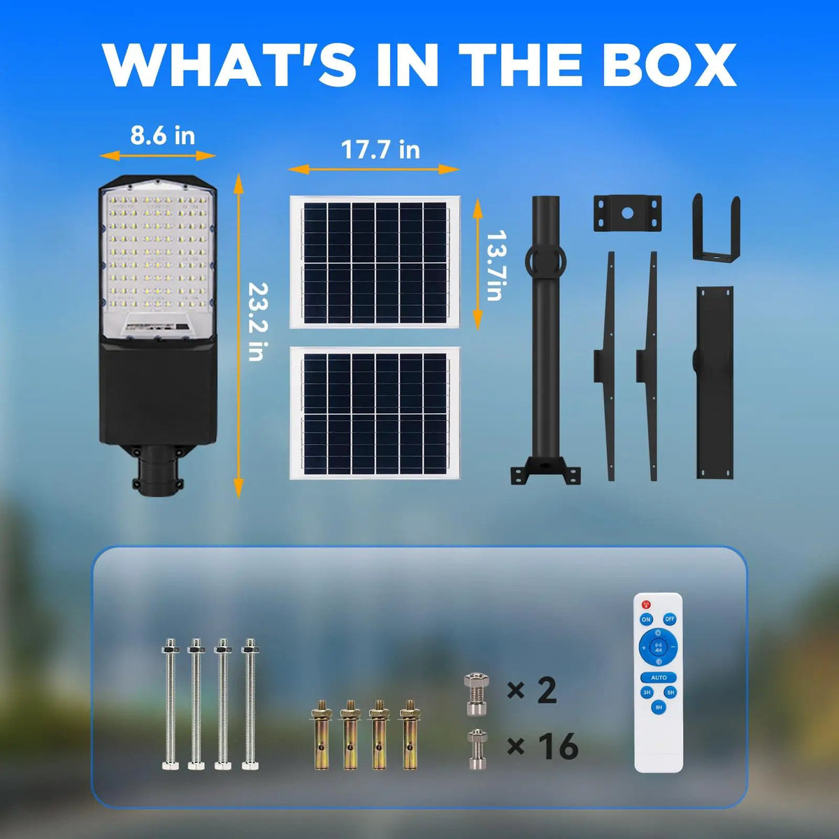 Solar Street Light With Pole | 50000 Lumen | IP65 Waterproof | 20Ft
