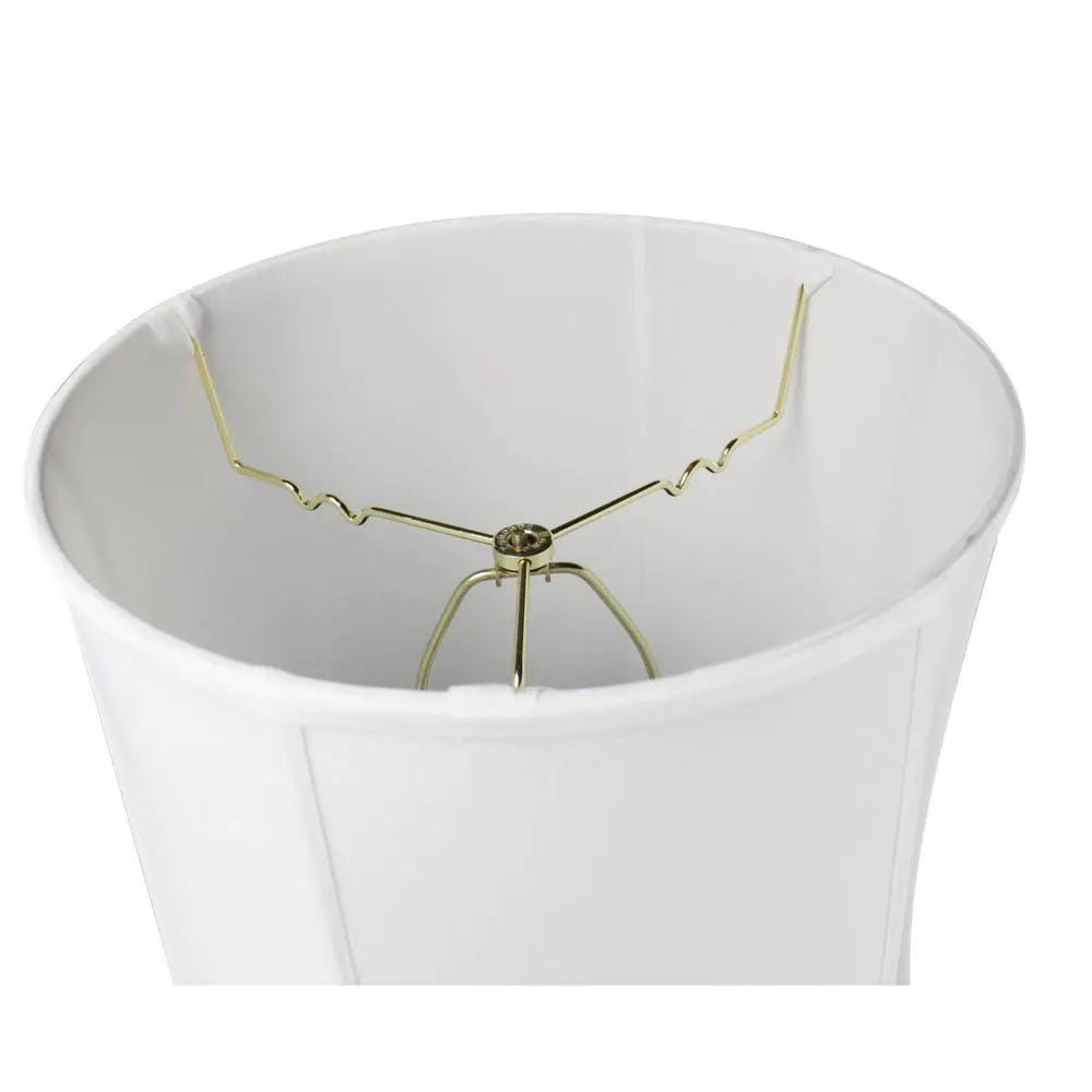 Tall Drum Lampshade | White Shantung Fabric | 16X18X19 Inches