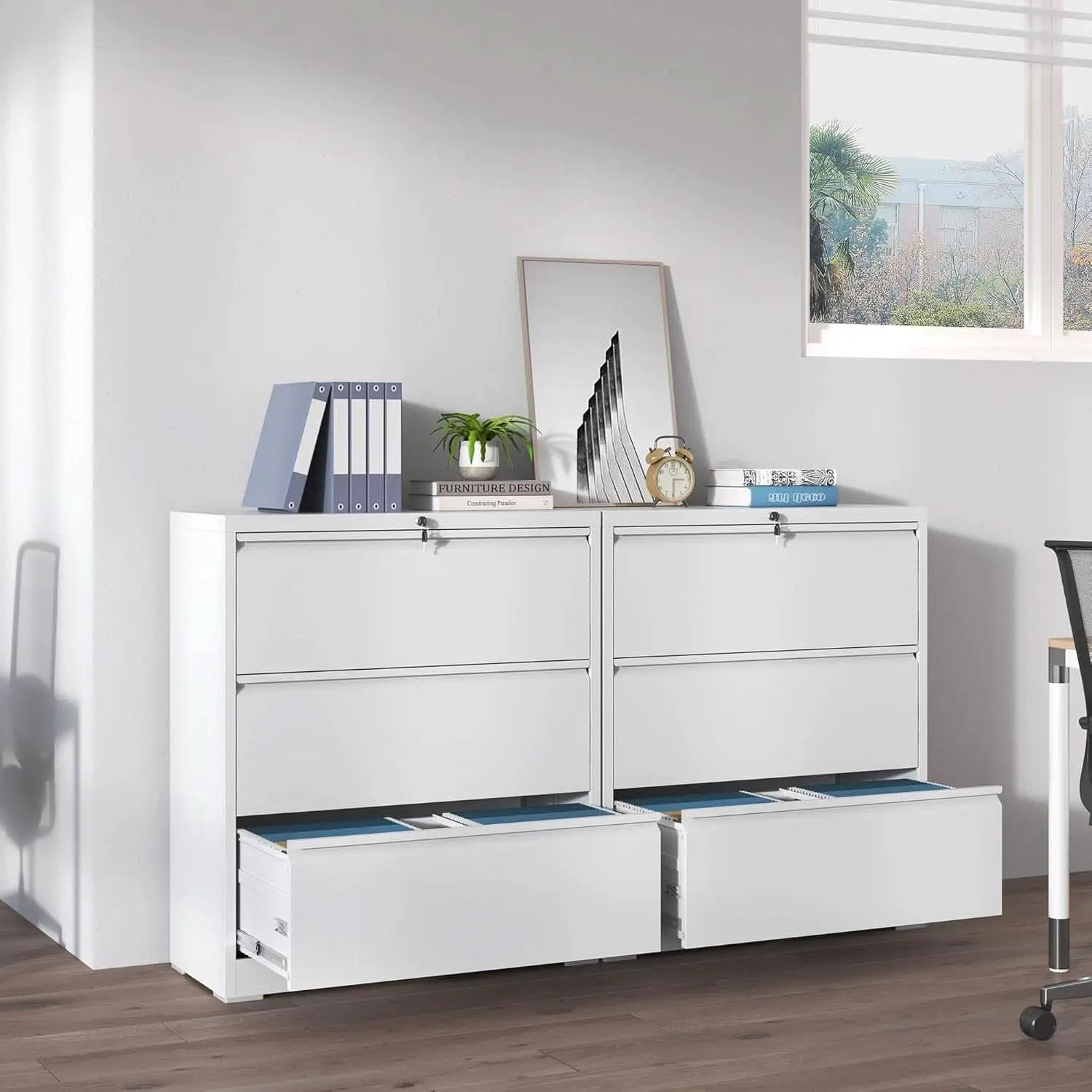 Lateral File Cabinet With 3 Drawers Metal Home Office from PriceLows™