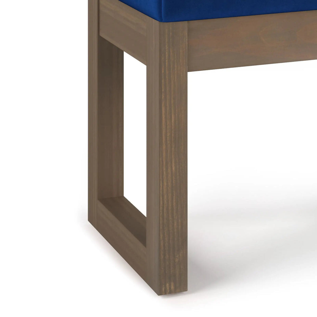 Milltown Upholstered Ottoman Bench | Driftwood Solid Wood Base | Versatile Design | 44.5 Inch Width