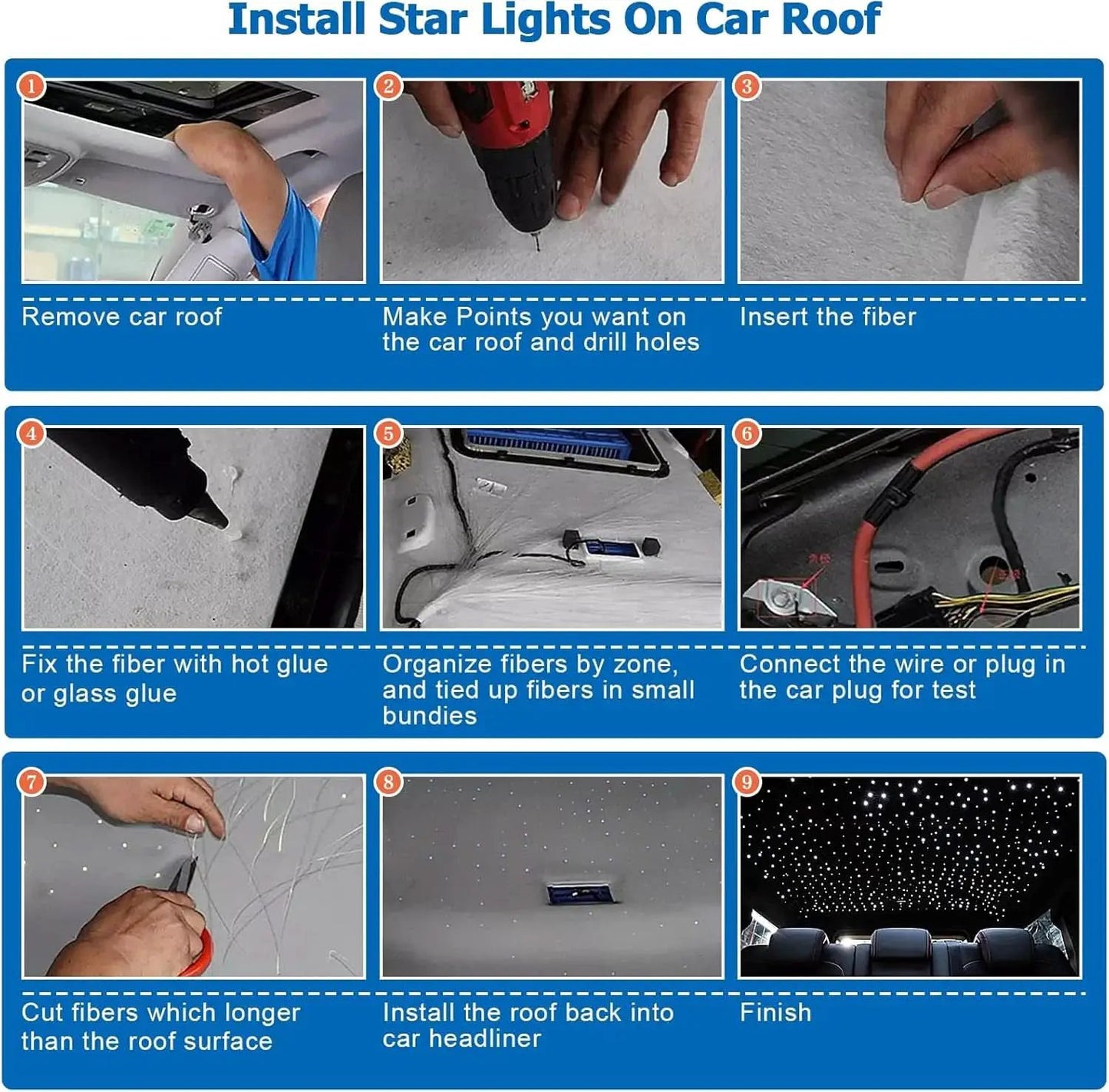 Starlight Fiber Optic Headliner Kit 600 Strands Sound from PriceLows™