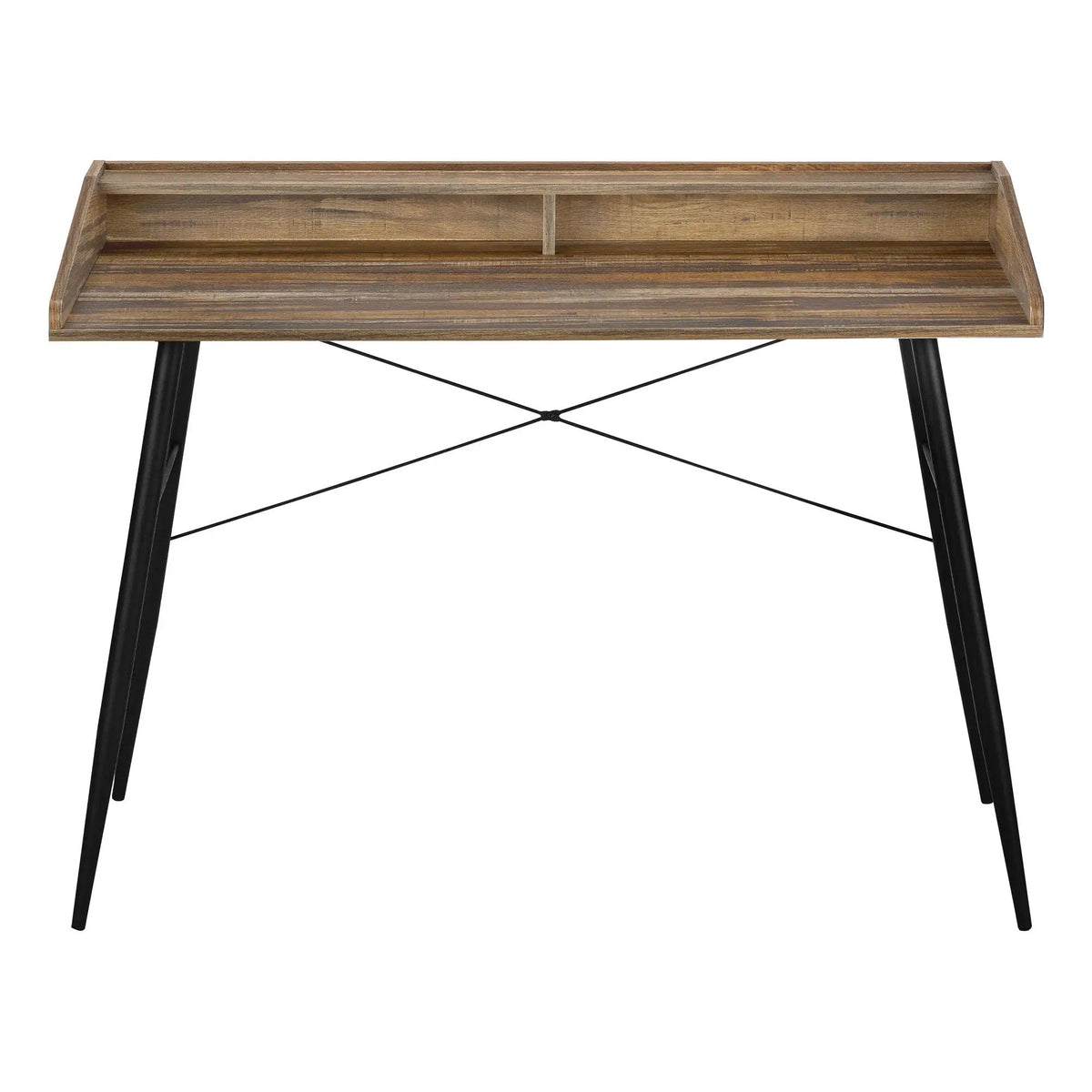 Sturdy Computer Desk With Shelves | 47.25 Inch Width | Matching Metal Base | 34 Inch Height