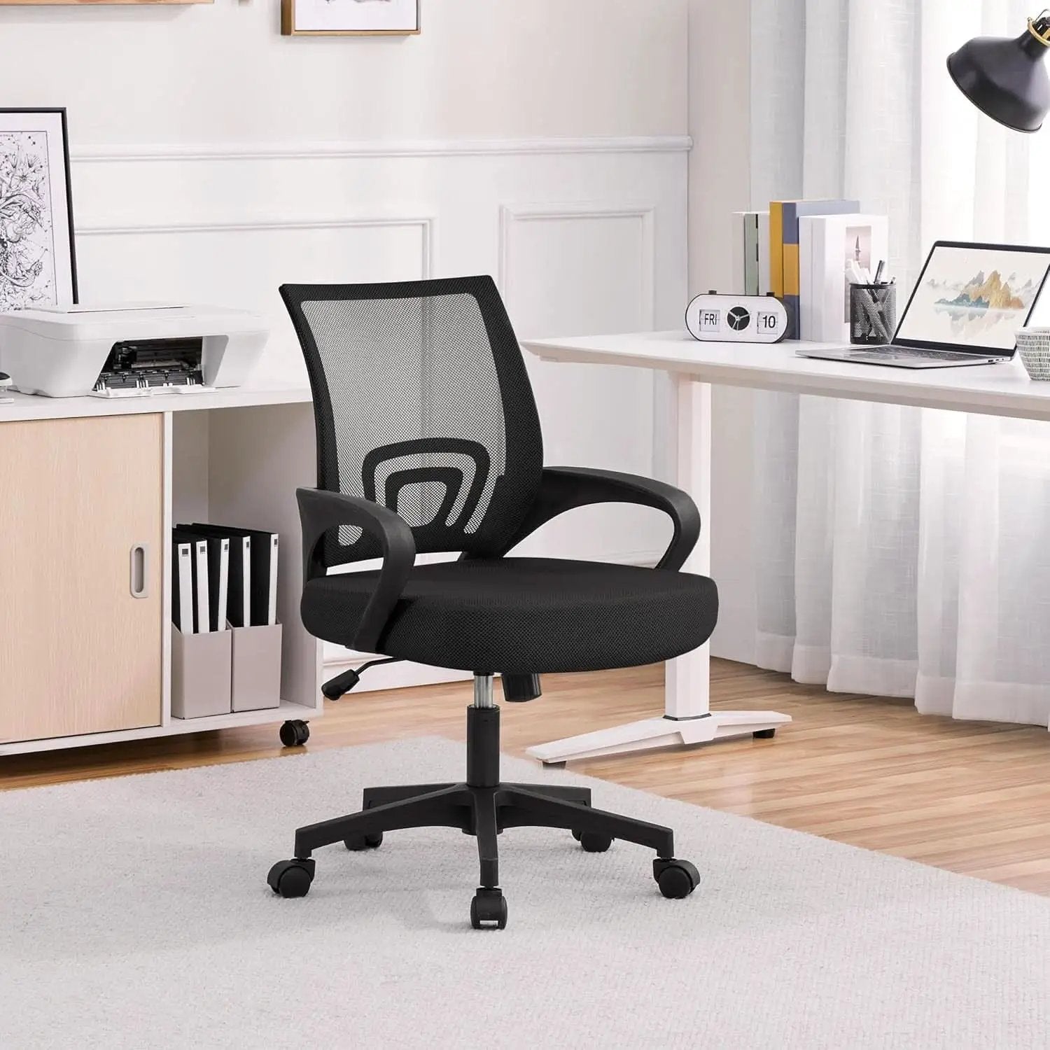 Ergonomic Mesh Office Chair Black Height Adjustable 2 Pack from PriceLows™