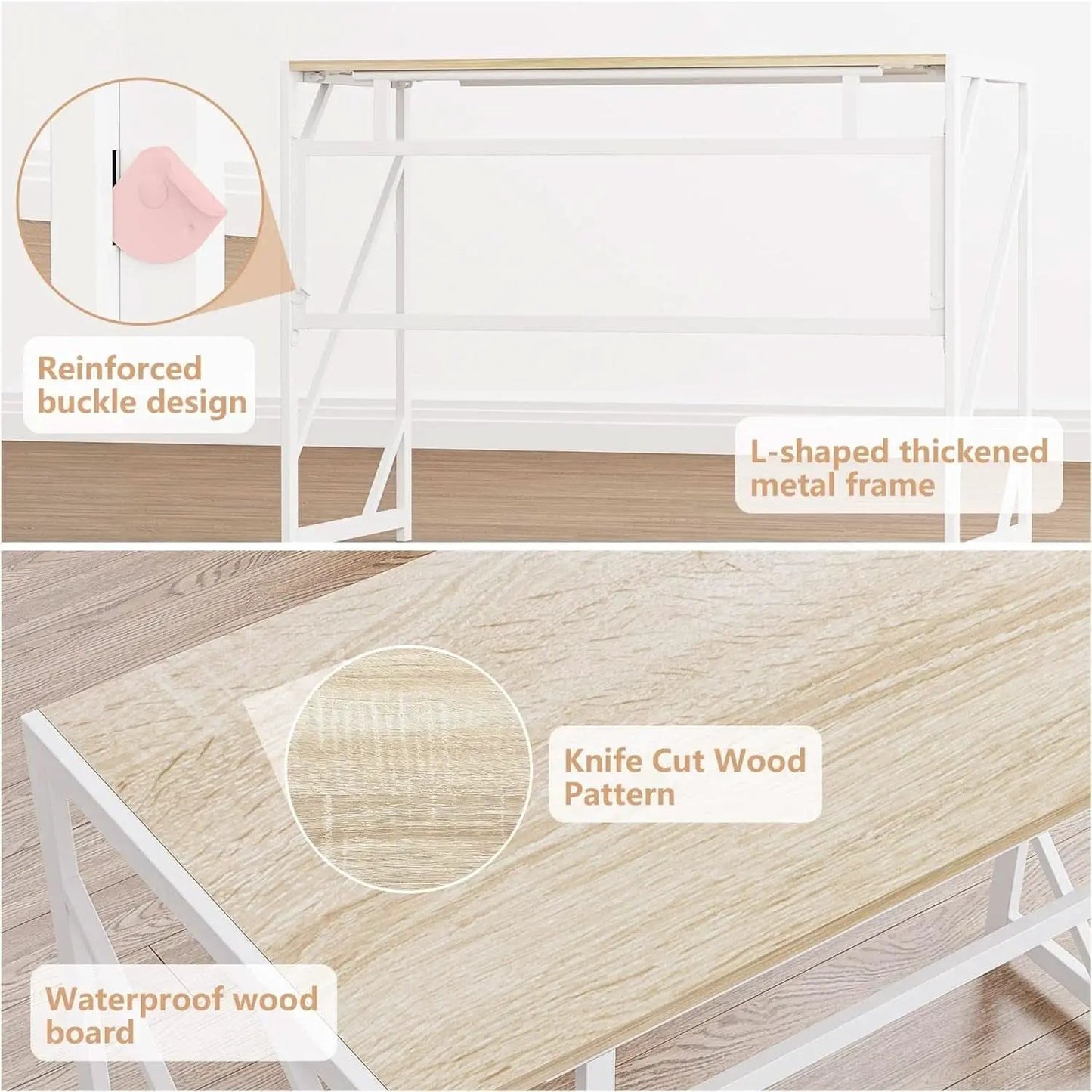 Foldable Desk For Home Office No Assembly 40.6 Inch Long from PriceLows™