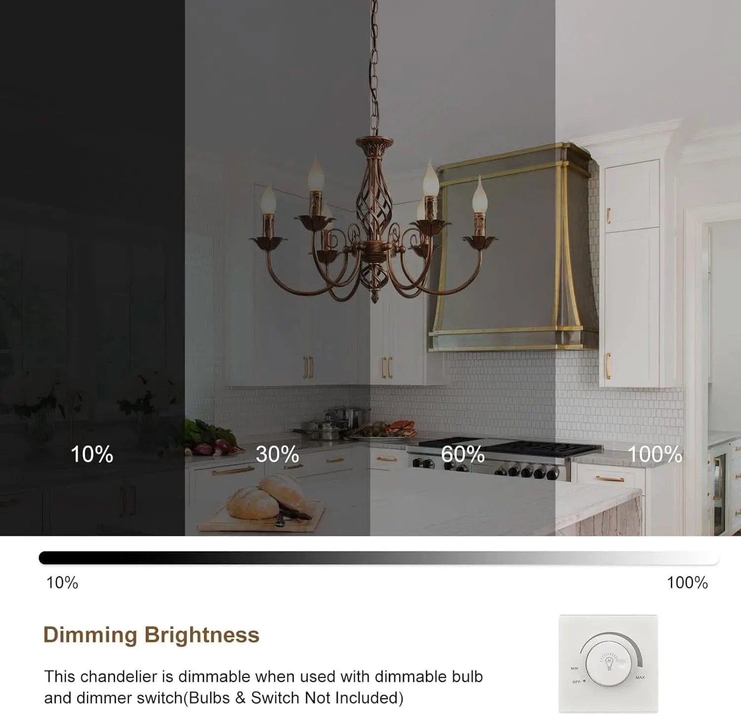 Bronze Rustic Farmhouse Chandelier Six Light Pendant from PriceLows™