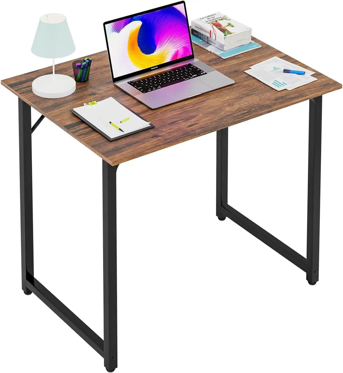 32 Inch Brown Computer Desk For Small Home Office Setup from PriceLows™