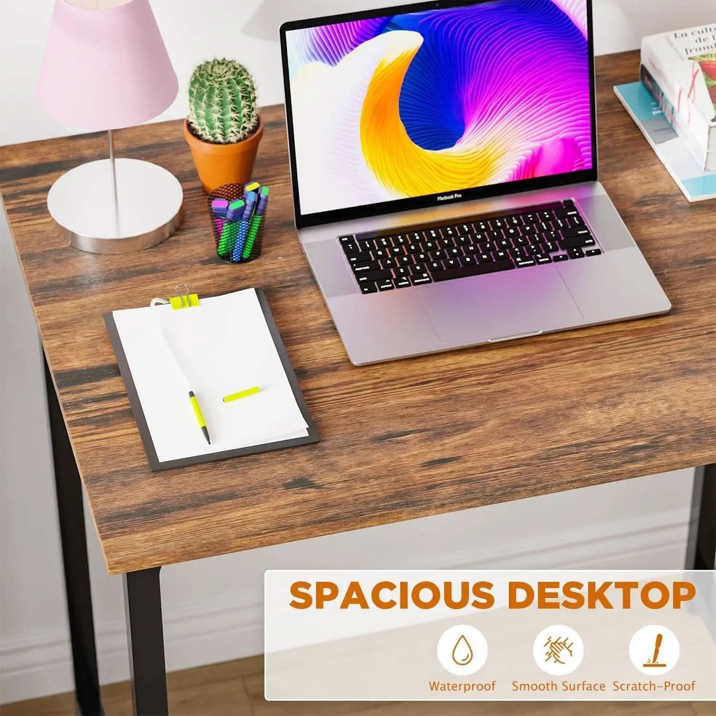 32 Inch Brown Computer Desk For Small Home Office Setup from PriceLows™