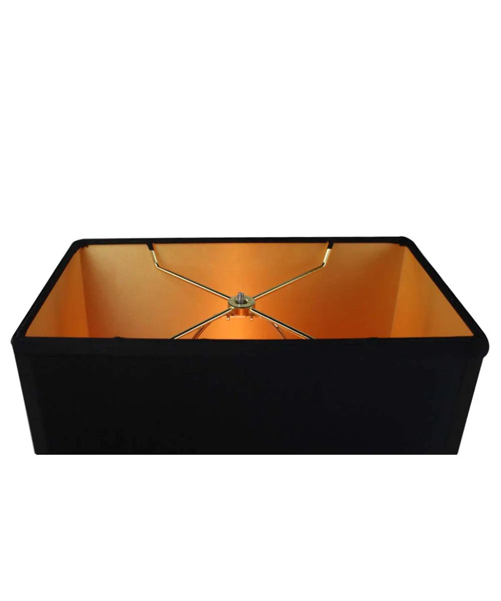 Rectangular Drum Lampshade | 6.5x12 Inches | 9 Inch | Softback Black Shantung