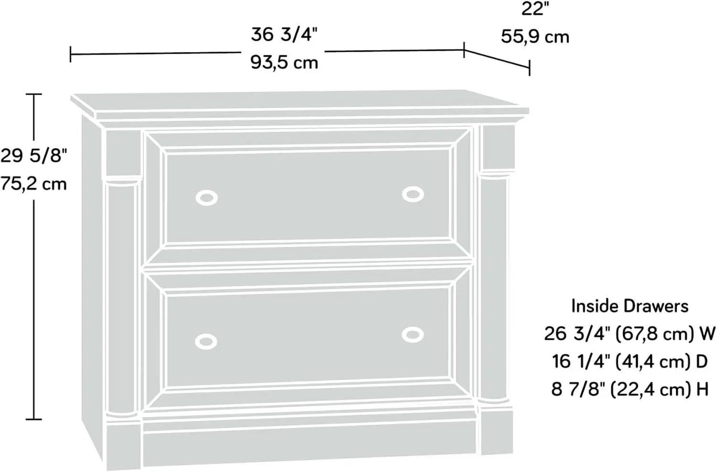 Palladia Lateral File Cabinet 36.81in L Select Cherry from PriceLows™