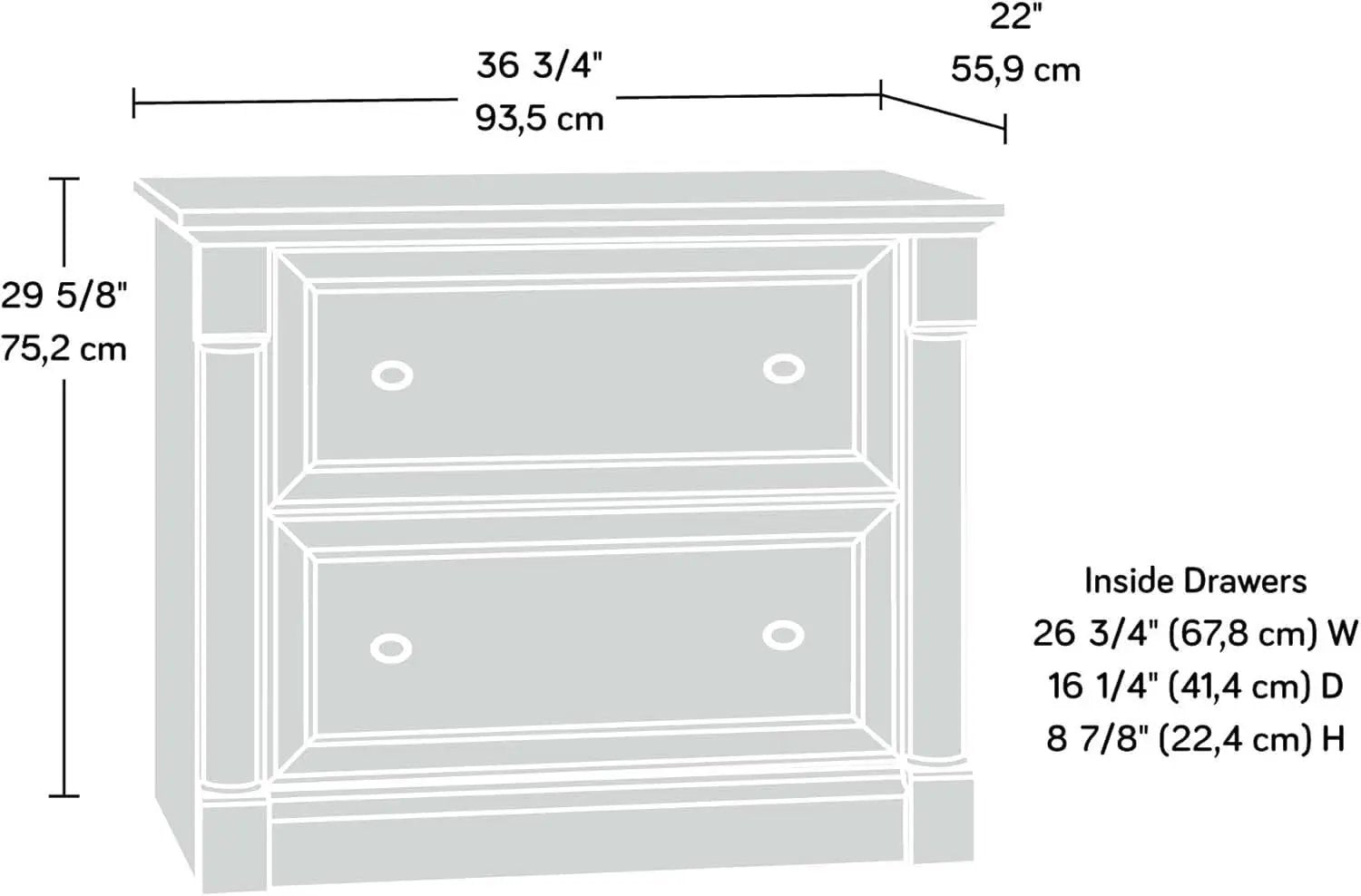 Palladia Lateral File Cabinet 36.81in L Select Cherry from PriceLows™