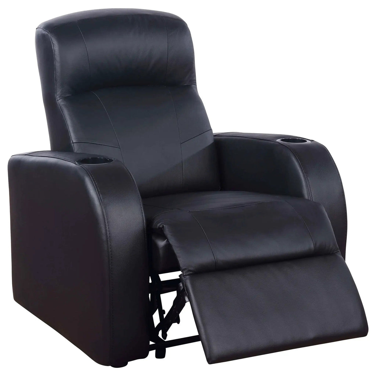 Cyrus 3-piece Upholstered Home Theater Seating Reclining Chair & Console | 3-Piece Set | Leather | Living Room