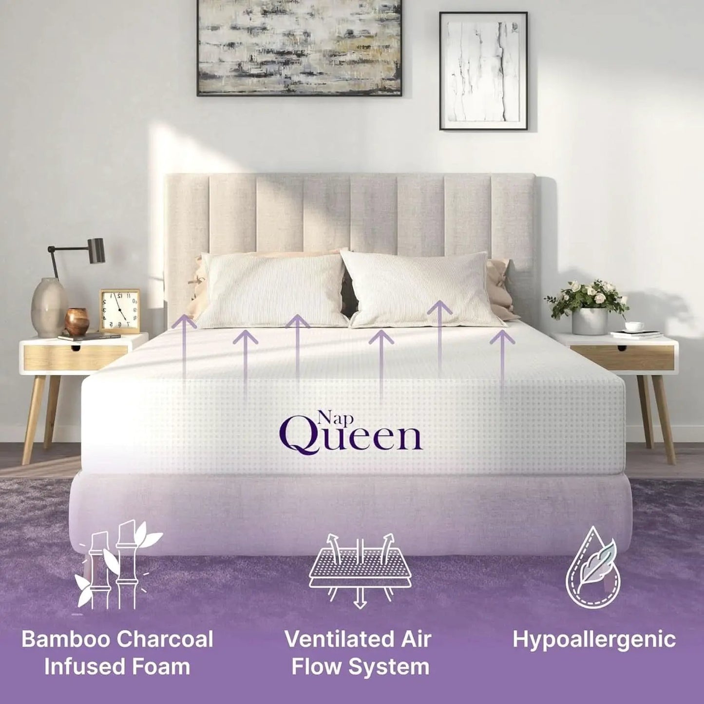 Full Size Bamboo Charcoal Memory Foam Premium Mattress from PriceLows™