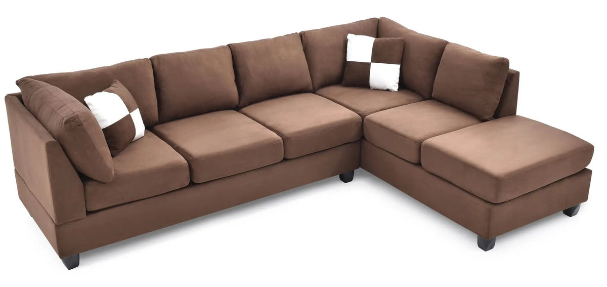 Malone Comfort Sectional | Pocketed Coil And Foam Seating | Removable Backs | 111 Inch Length