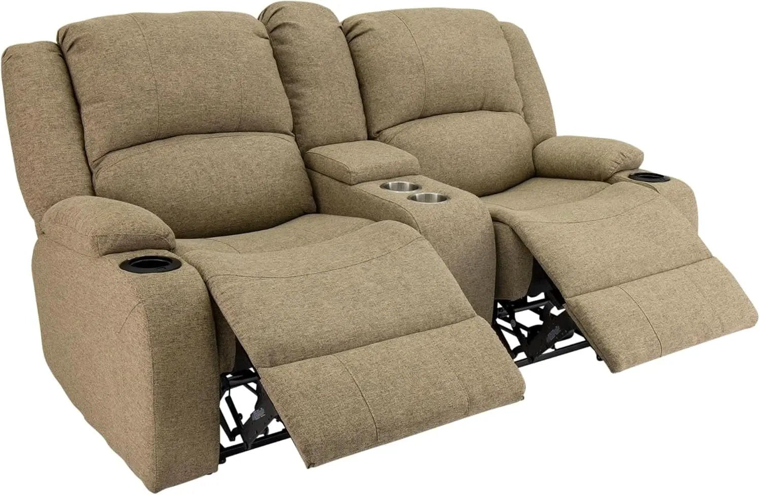 Powered Double RV Wall Hugger Recliner Sofa 67 Inch Oatmeal from PriceLows™