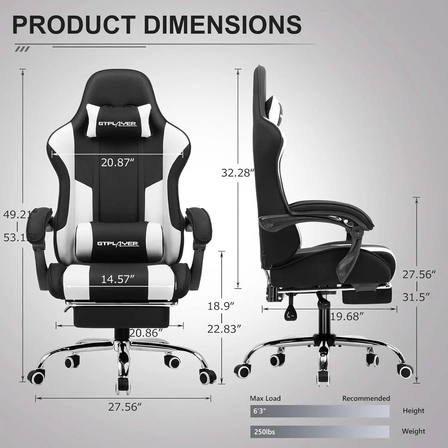 Ergonomic Gaming Chair With Footrest And Lumbar Support from PriceLows™