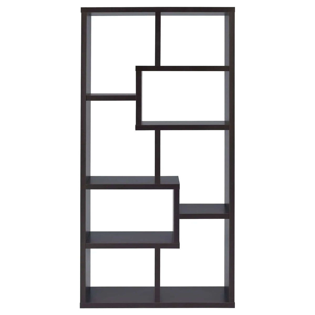 Theo 71-inch 6-shelf Bookshelf Standard Bookcase | 35 x 11.75 x 70.75 in | Engineered Wood & Veneer | Cappuccino