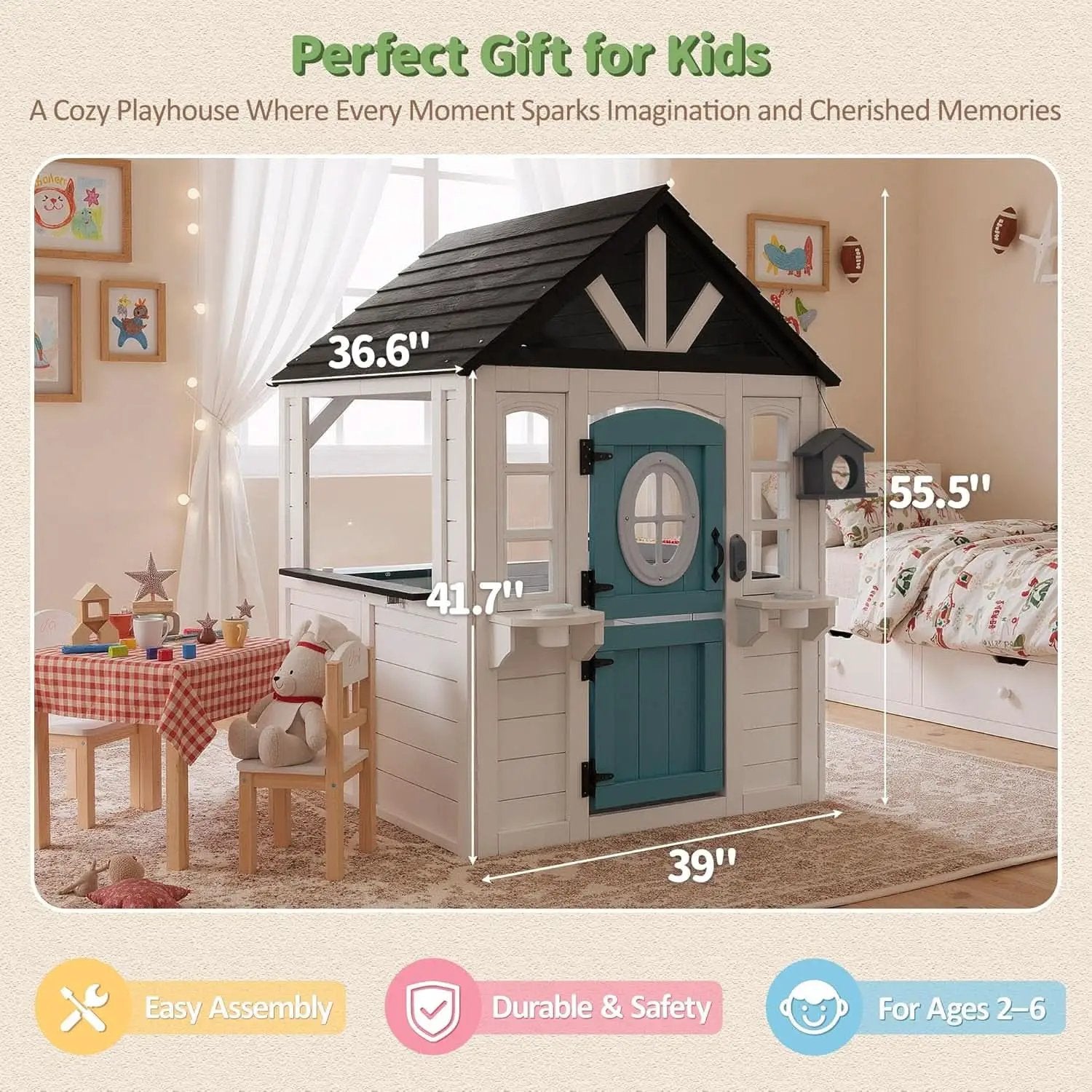 Weatherproof Cedar Outdoor Playhouse With Dutch Door from PriceLows™