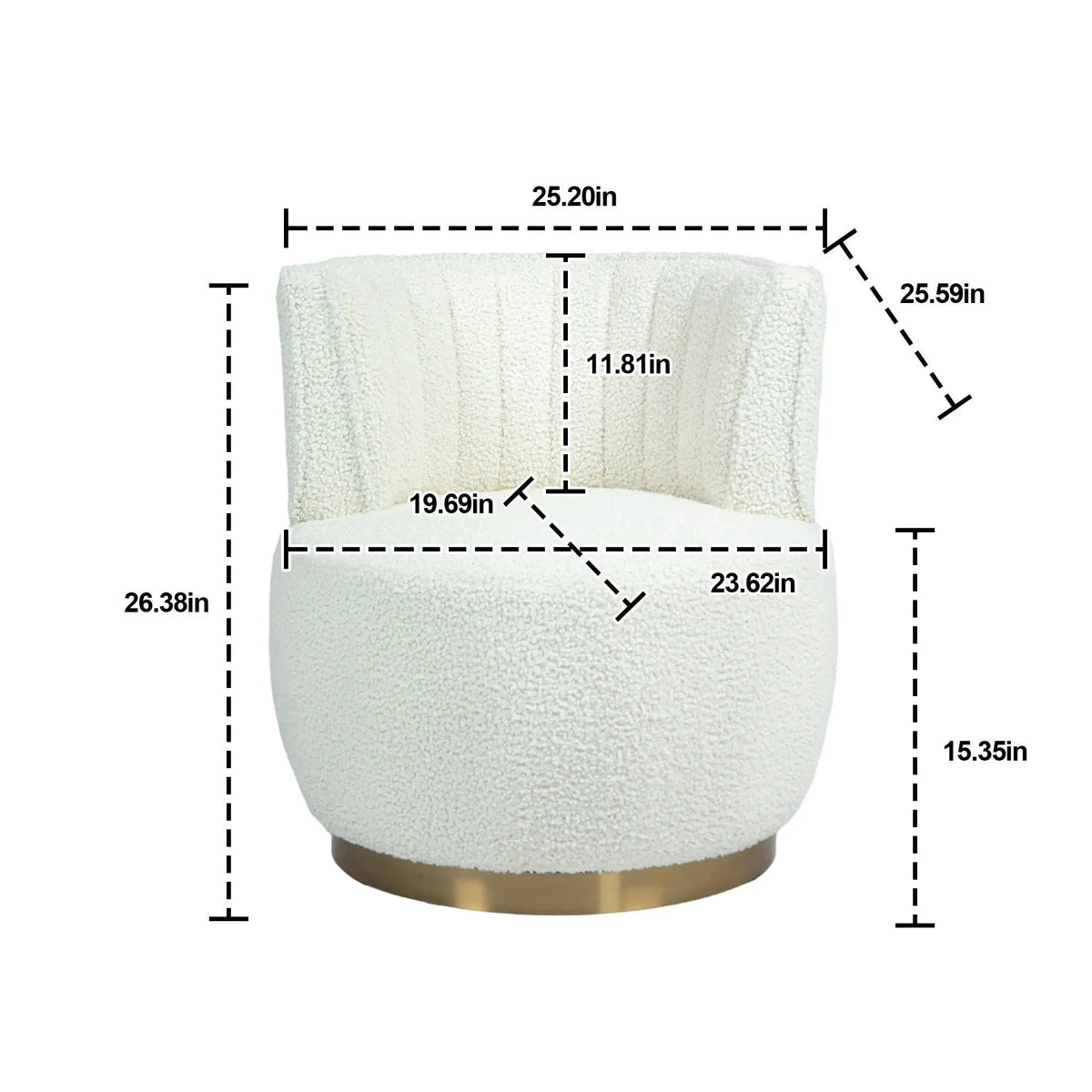 360 Degree Swivel Barrel Chair | Cuddle Accent Sofa Chair | Super Soft Fabric | Wrap-Around Barrel Back