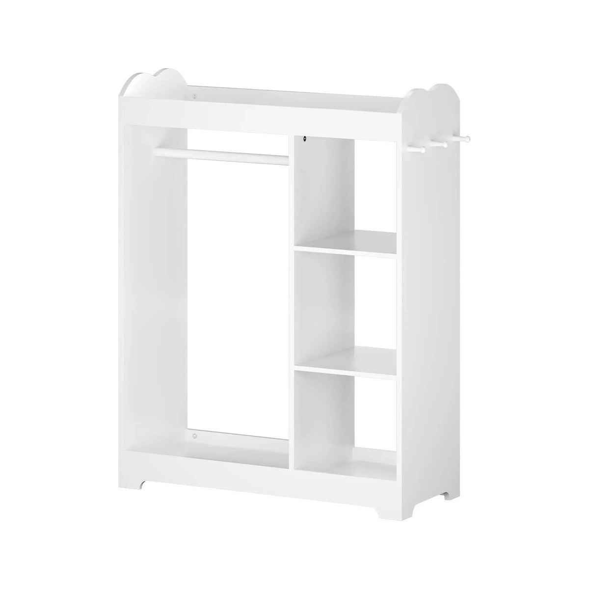 Toddler Dress Up Rack | Full Length Mirror | 3 Side Hooks | White