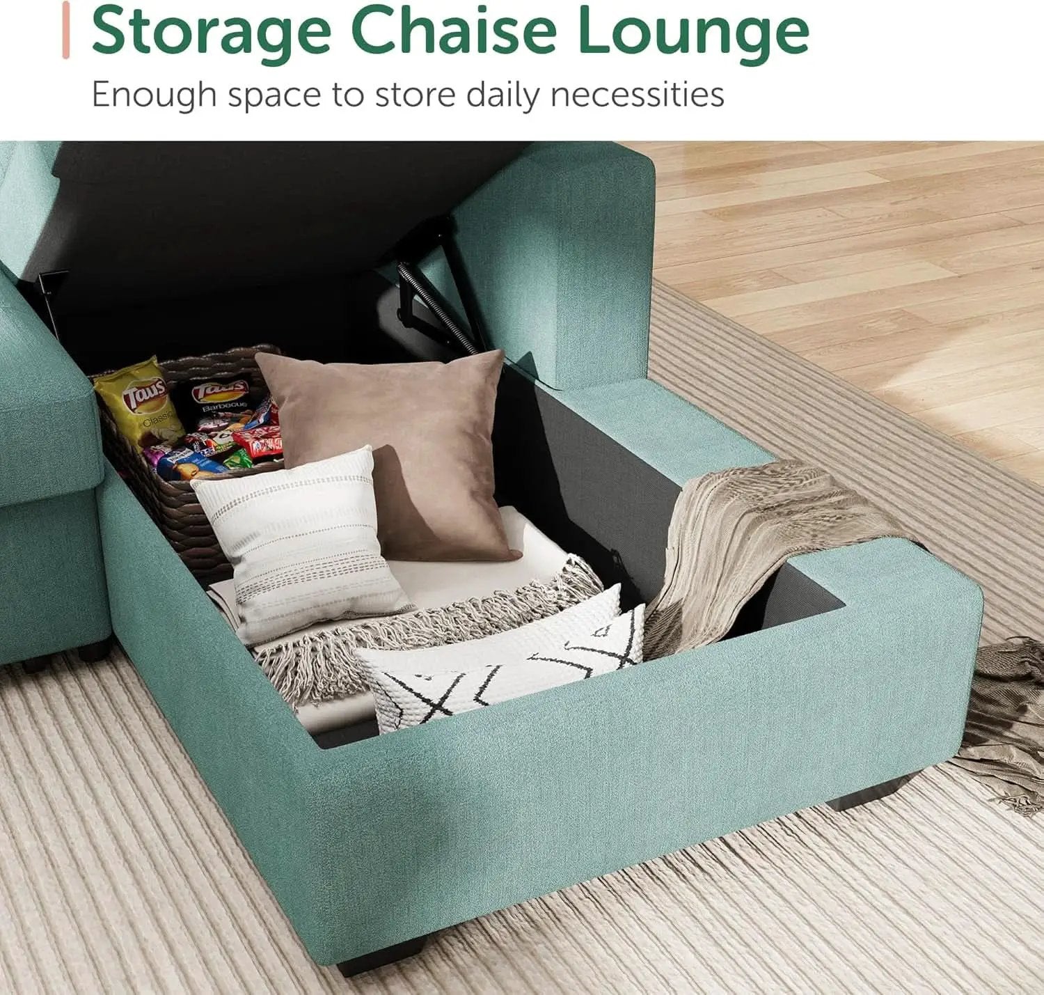 Sectional Sleeper Sofa Bed With Integrated Storage from PriceLows™