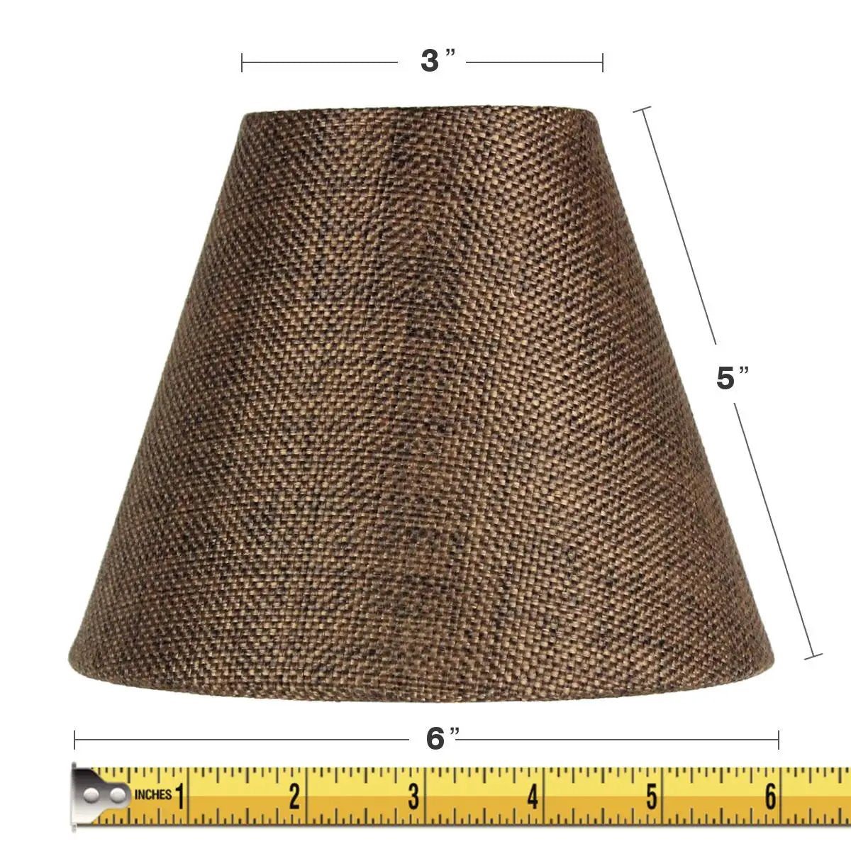 Chandelier Lampshade | 6 X 5 Inch | Chocolate Burlap | Set Of 6