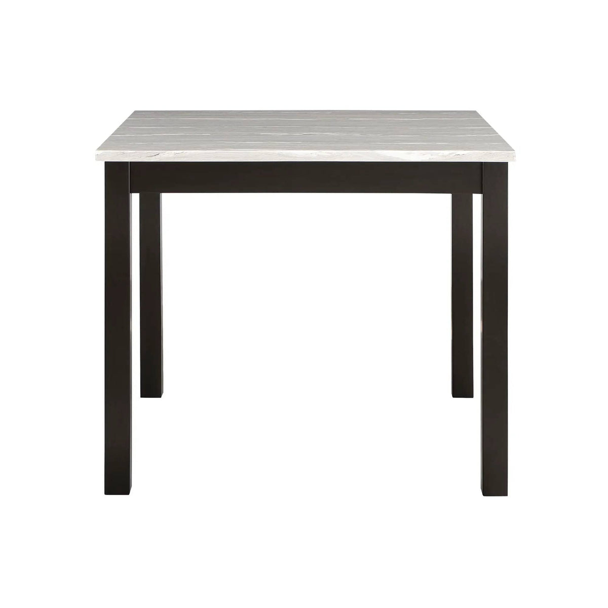 Leon Bar Table And 4 Bar Stools 5 Piece Dining Room Set | 42 x 42 x 36 in | Solid Wood & Polyester | Espresso / White