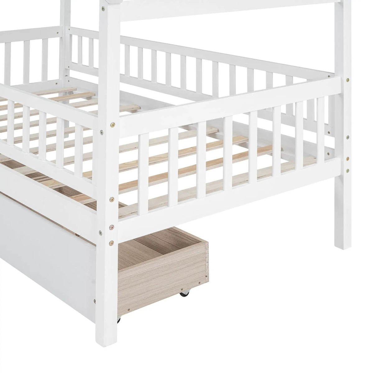 Kids House Bed With 2 Drawers | Sky Roof Design | Classic House Shape | 62.9 Inch Height