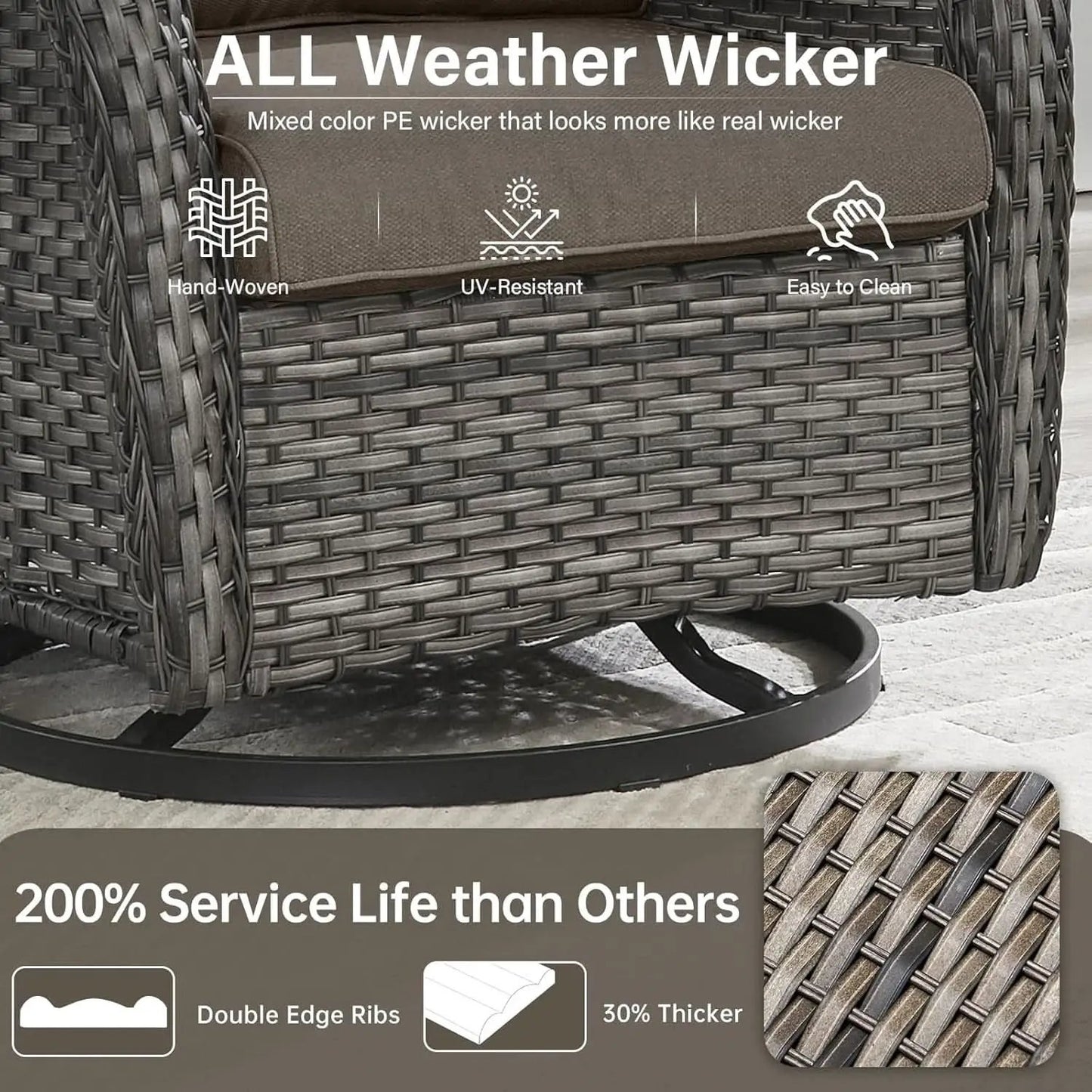 Outdoor Swivel Rocker Patio Chairs Set with Table from PriceLows™