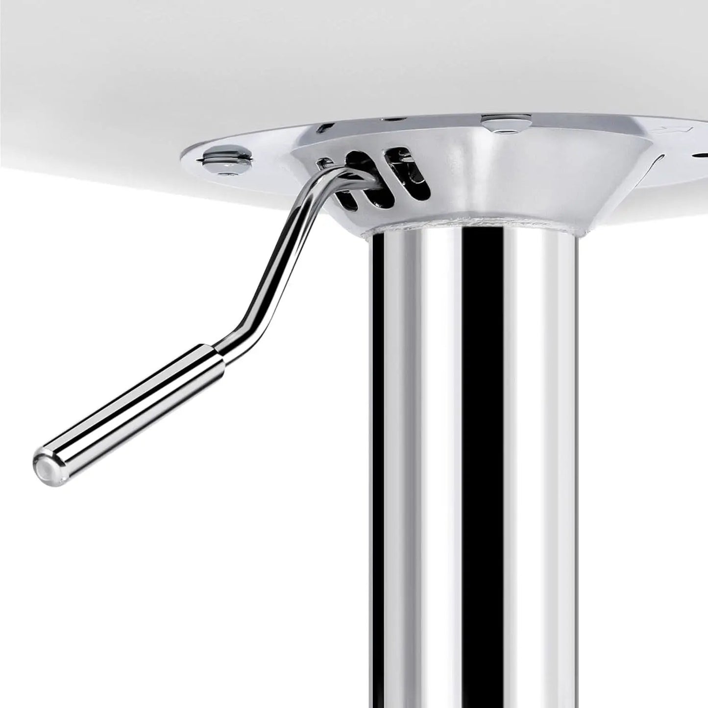 Bar Stools Set Of 2 White PU Leather Adjustable Swivel from PriceLows™