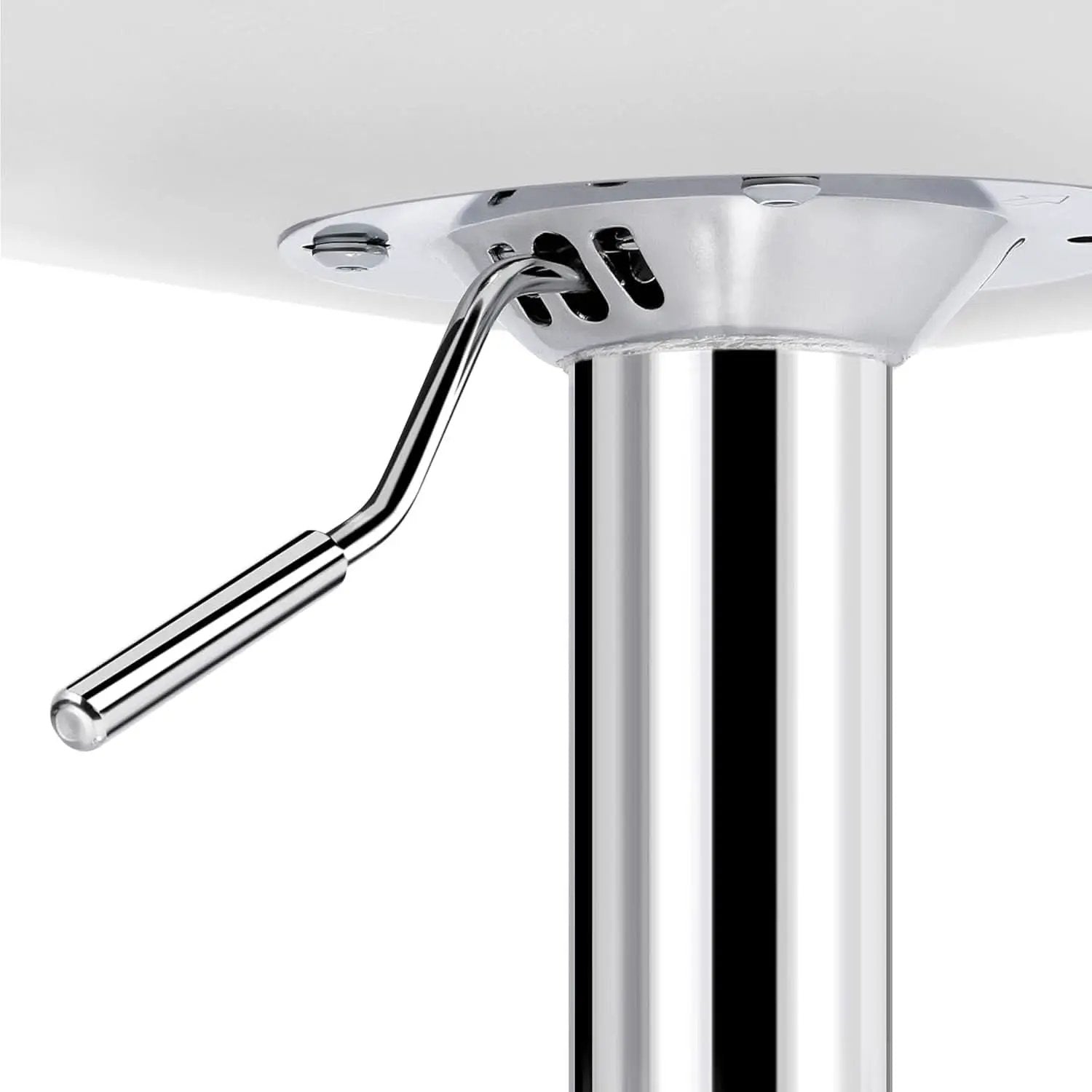 Bar Stools Set Of 2 White PU Leather Adjustable Swivel from PriceLows™