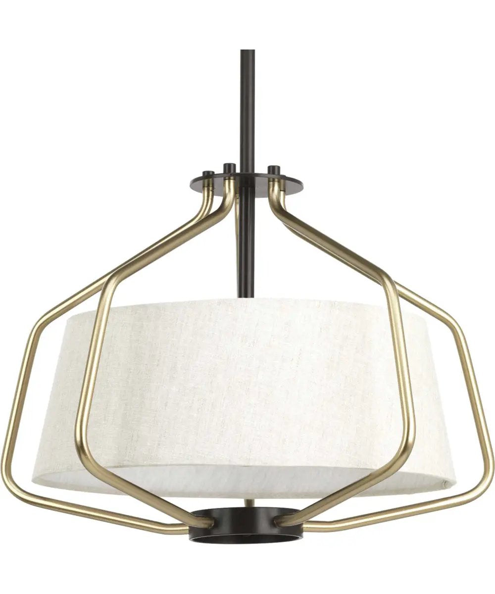Pendant Ceiling Light | 2 Light 16 Inch | Semi Flush Convertible | Bronze