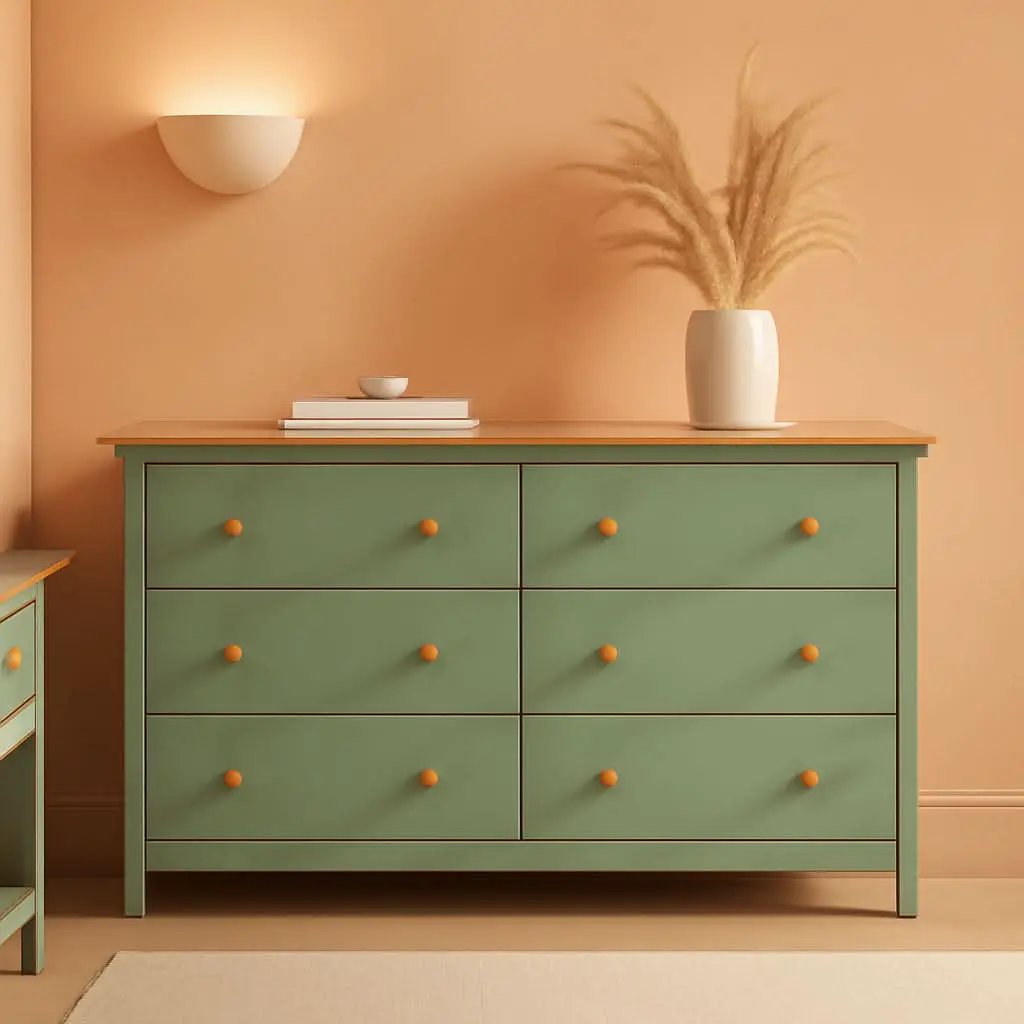 Shea Six Drawer Dresser Light Sage And Honey For Nursery from PriceLows™