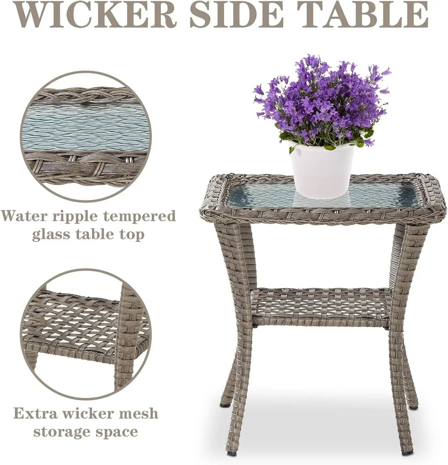 5 Piece Patio Rocking Chairs Set With Wicker Ottomans from PriceLows™