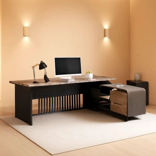 Spacious Executive Desk With Ample Storage Drawers from PriceLows™