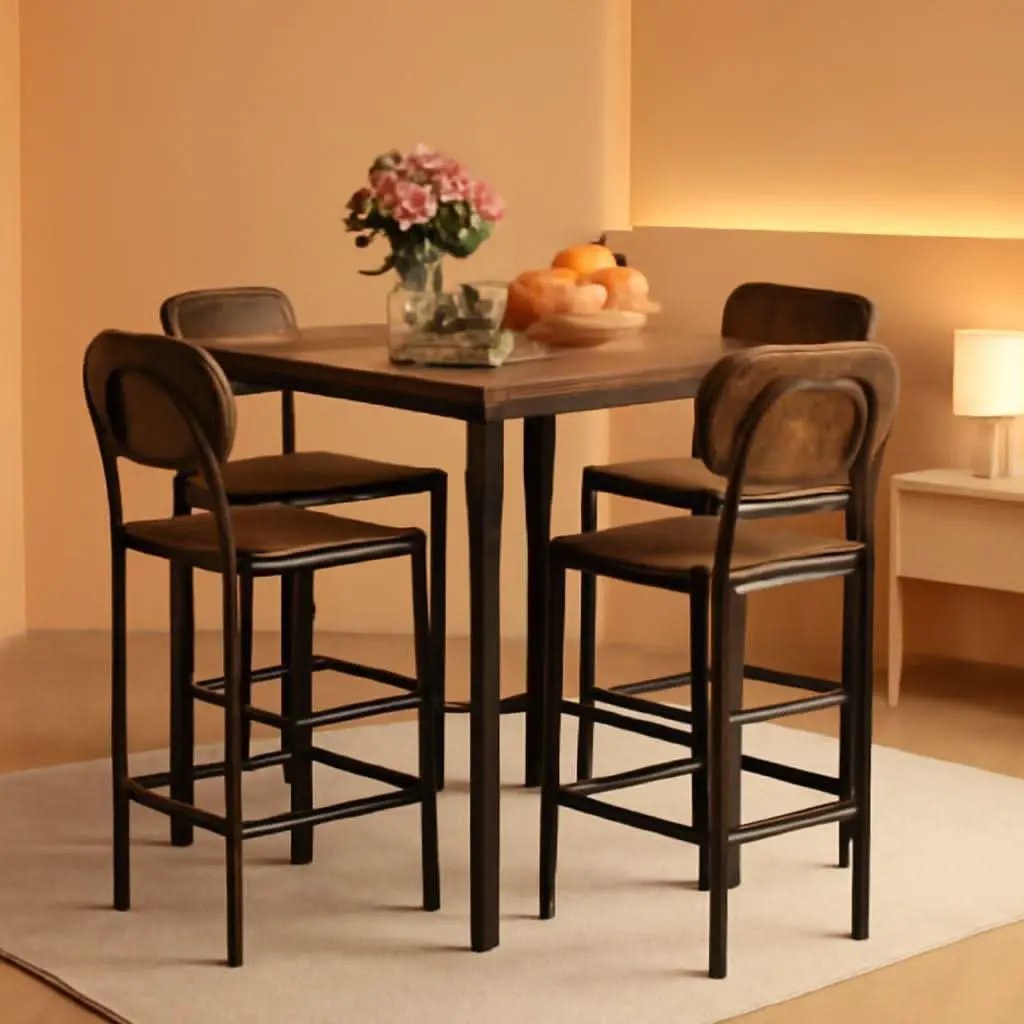 Counter Height Industrial Dining Table Set 36x36 Bar Stools from PriceLows™