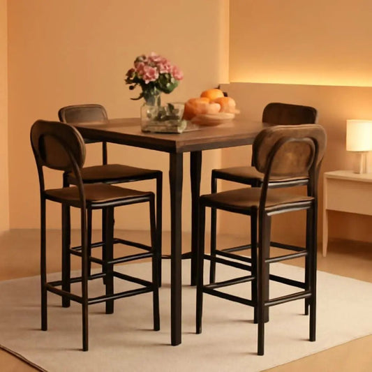 Counter Height Industrial Dining Table Set 36x36 Bar Stools from PriceLows™