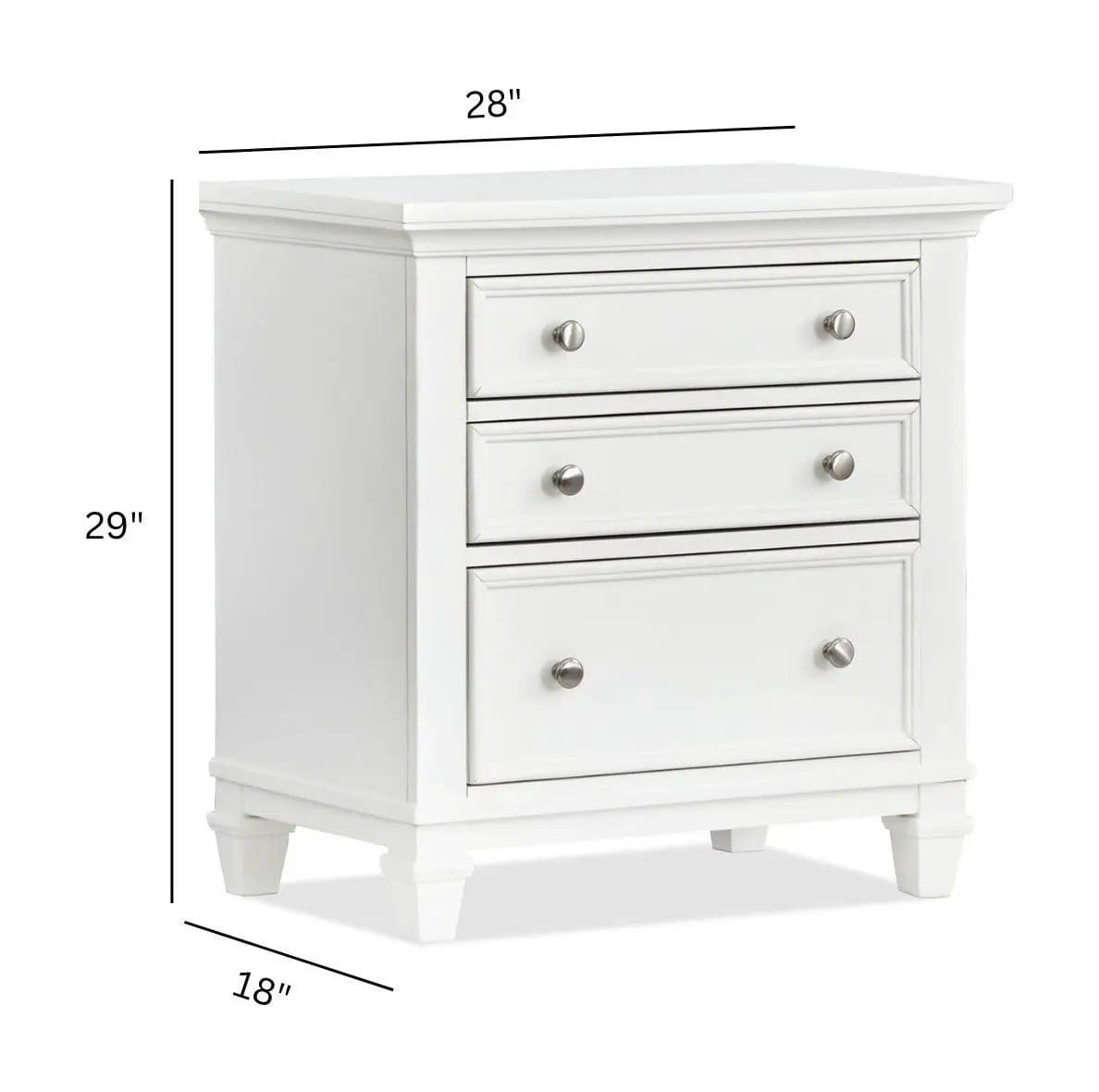 Charleston Drawer Nightstand Nightstands w/ Charging Station | 2 Pieces | Bedroom Furniture | Bedroom