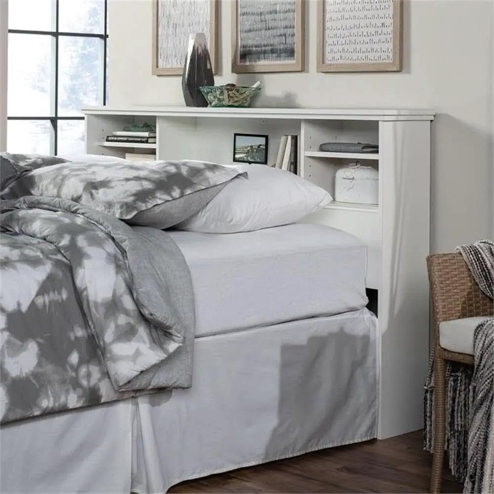 Transitional Engineered Wood Headboard with Adjustable Shelves from PriceLows™