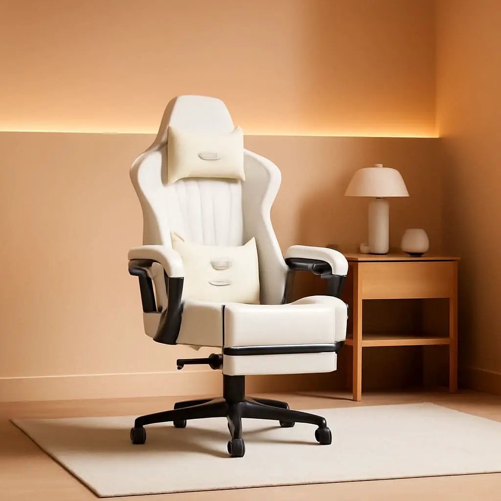 Ivory Bluetooth Speaker Gaming Chair With Footrest from PriceLows™