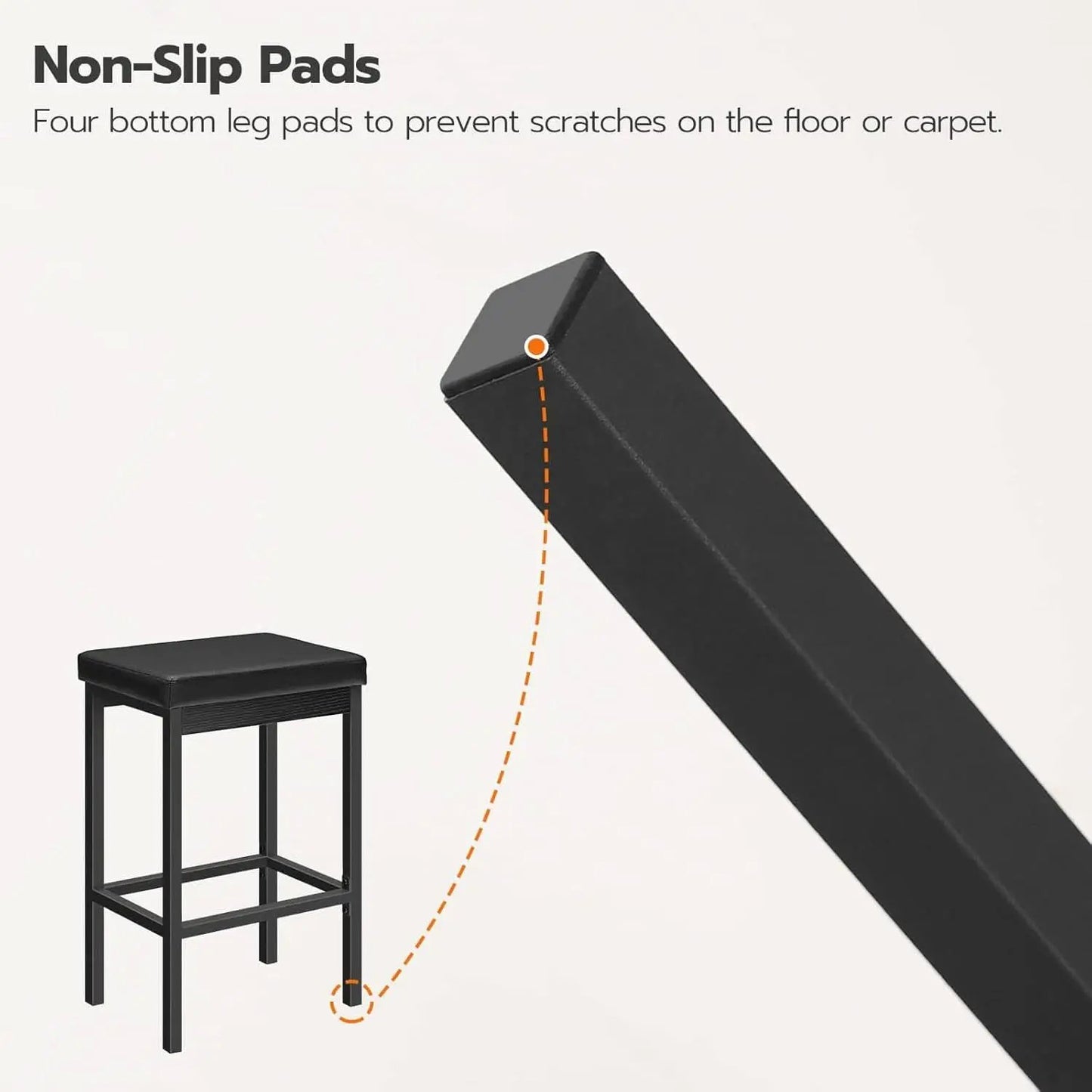 Black 24.8-Inch Bar Stools Set Of 2-Inch Thick Upholstery from PriceLows™