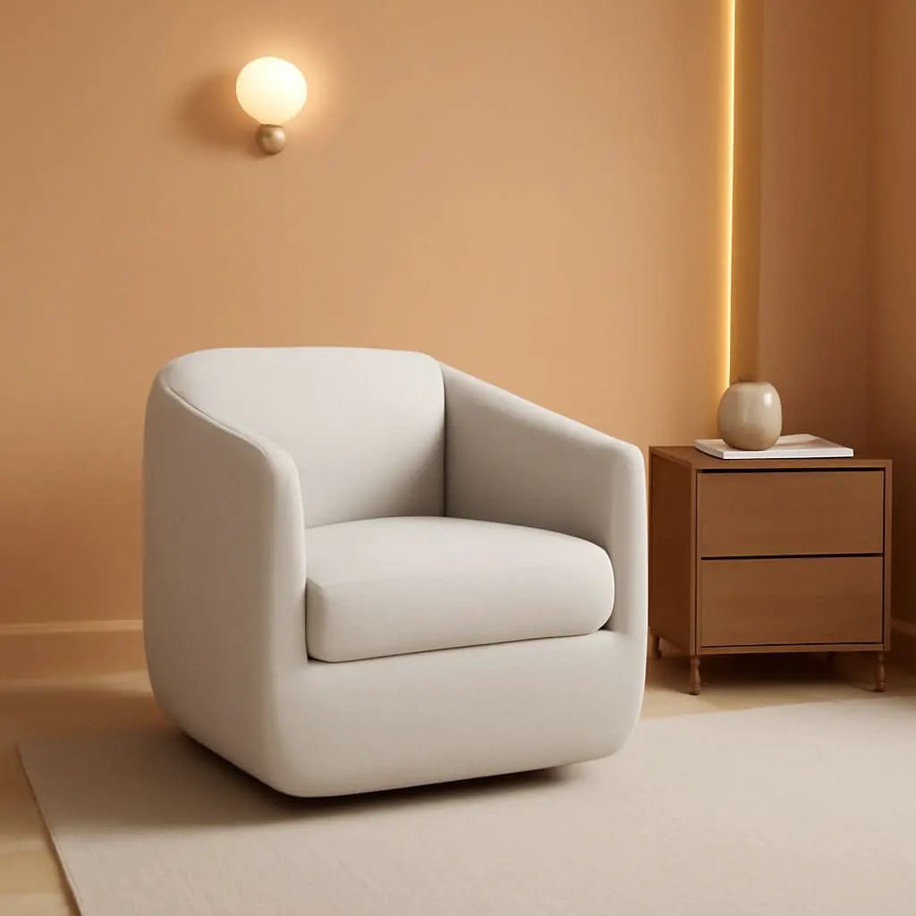 Beige 360 Degrees Swivel Armchairs Fully Assembled from PriceLows™